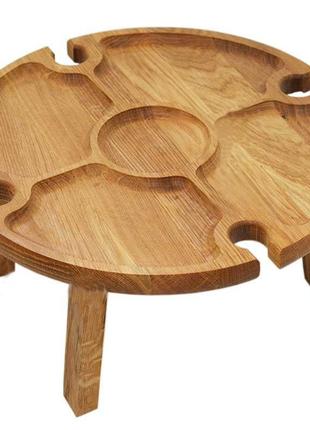 Винный столик из натурального дерева дуба складной 35 х 17 см1 фото