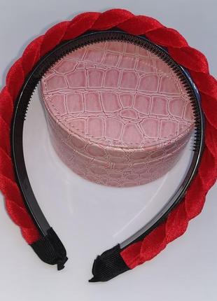 Женский бархатный обруч коса ободок для волос oxa красный (2.5)3 фото