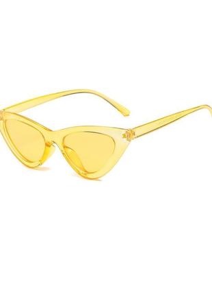 Жіночі іміджеві окуляри котяче око/лисички жовті1 фото