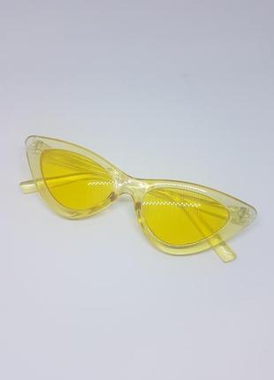 Женские имиджевые очки кошачий глаз / лисички желтые2 фото