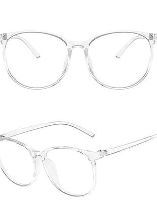 Прозорі іміджеві окуляри антивідблискові унісекс-окуляри нульовки в прозорій оправі5 фото