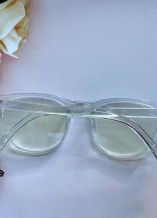 Прозорі іміджеві окуляри антивідблискові унісекс-окуляри нульовки в прозорій оправі3 фото