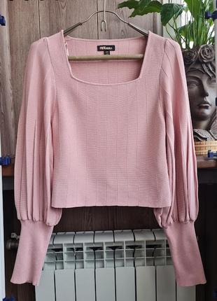 Топ/блуза с длинными пышными рукавами pink vanilla5 фото