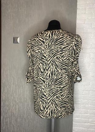 Трикотажная блуза блузка кофта у тигровый принт большого размера creation, xxxl2 фото