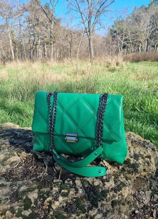 Сумка эко-кожа зелёная сумка