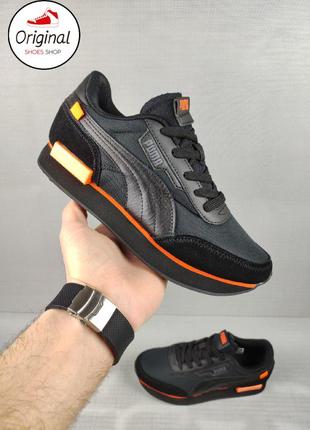 Мужские кроссовки puma future rider black/orange