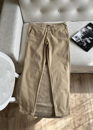 Бежевые мужские брюки zara1 фото
