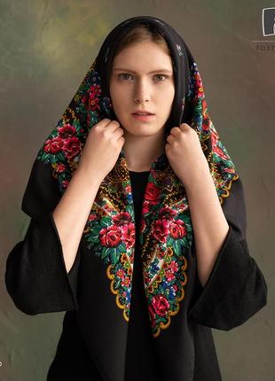 Українська народна шерстяна  хустина квіти україни!
