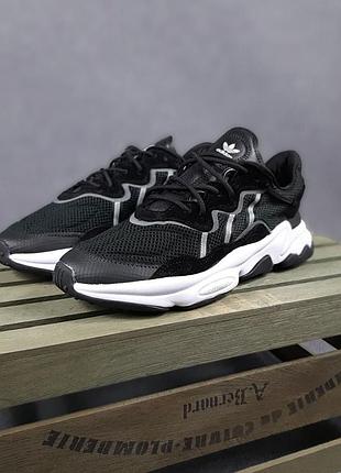 Мужские черно-белые кроссовки на весну adidas ozweego 🆕 адидас озевиго2 фото