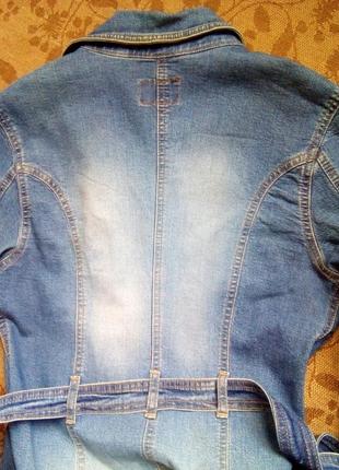 Шикарний довгий джинсовий плащ-плаття3 фото