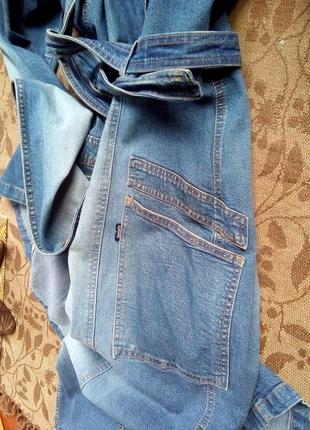Шикарний довгий джинсовий плащ-плаття6 фото