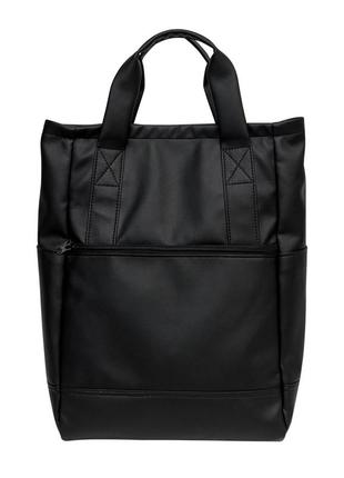 Женская сумка-рюкзак sambag shopper черная6 фото
