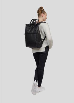 Женская сумка-рюкзак sambag shopper черная4 фото