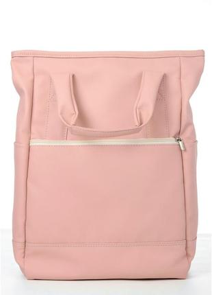 Жіноча сумка-рюкзак sambag шоппер пудра5 фото