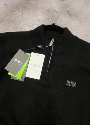 Брендовый мужской лонгслив / качественный лонгслив hugo boss в черном цвете на каждый день6 фото