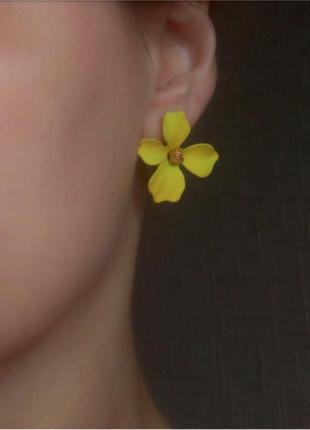 Серьги серьги желтые цветочки цветочка