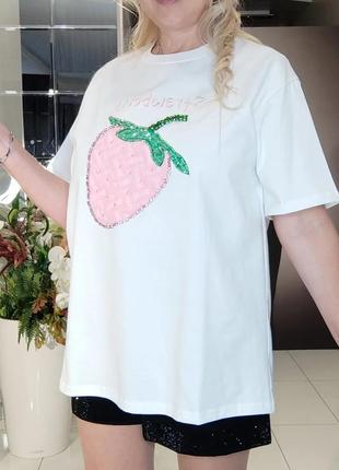 Бомбовая футболка кристаллы турция