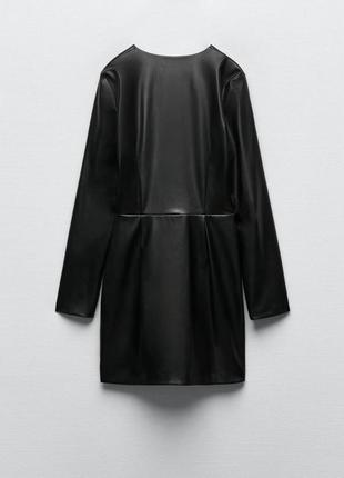 Сукня zara зі штучної шкіри7 фото