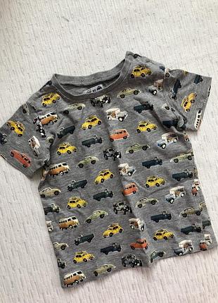 Футболка с машинками на мальчика 1- 2 года