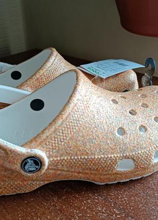 Sale! crocs glitter clog сабо женские крокс, оригинал.6 фото