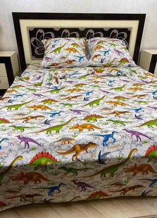 Комплект постельного белья ткань бязь голд принт динозавры