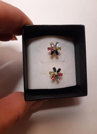 Сережки кольорові ромашки, квіти,90х1 фото