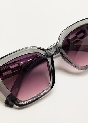 Женские очки в серой прозрачной оправе6 фото