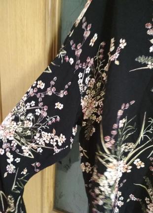 Шикарная нарядная рубашка блуза в цветочный принт от amisu, p. s6 фото