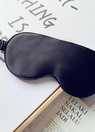 Шовкова маска для сну oxa/в'язка для очей чорна (20-9)