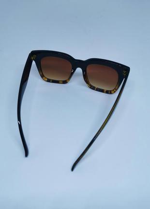 Женские солнцезащитные очки квадратные леопардовые5 фото