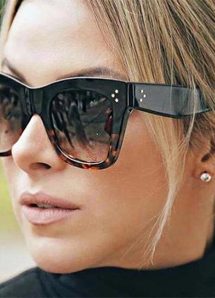 Женские солнцезащитные очки квадратные леопардовые