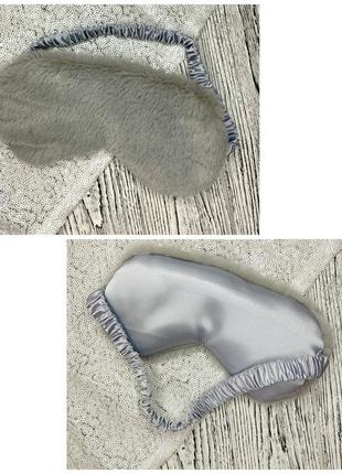 Маска для сна меховая плюшевая / повязка для глаз серая (20-9)4 фото