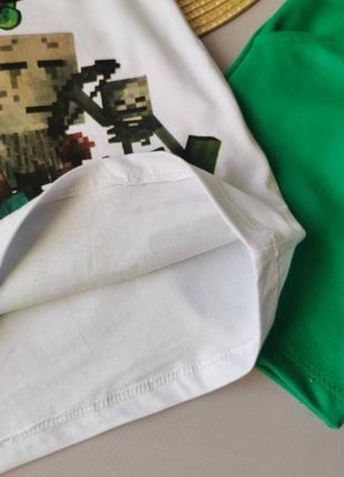 Костюм футболка и шорты мальчику minecraft 💚3 фото
