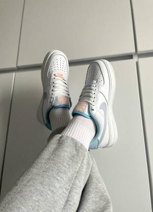 Кроссовки nike air force low"white/blue/pink"8 фото