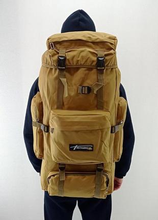 Туристичний рюкзак на 70 літрів tactical похідний рюкзак армійський рюкзак coyote2 фото