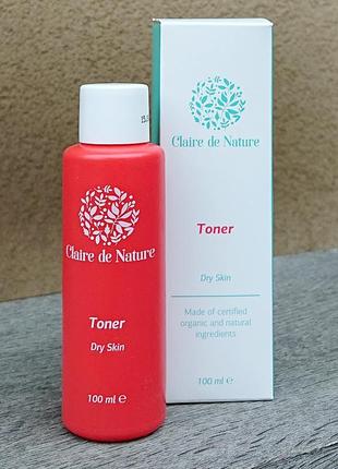 Тоник, тонер для лица для сухой кожи claire de nature