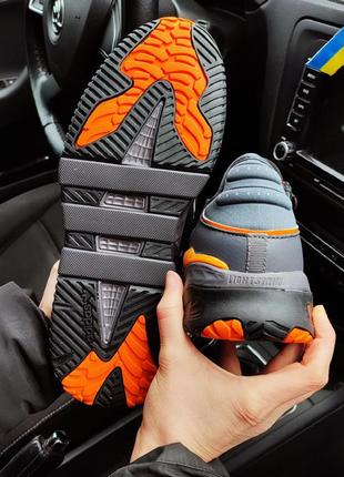 Мужские кроссовки adidas niteball black orange черные с оранжевым🔥текстиль замша классные6 фото