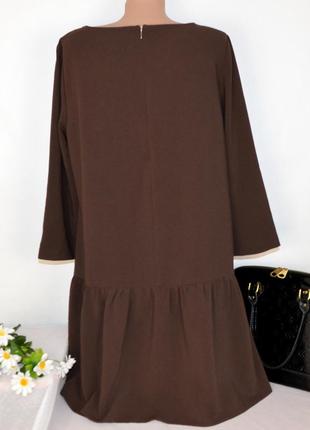 Брендовое коричневое вечернее миди платье на молнии reserved вискоза этикетка3 фото