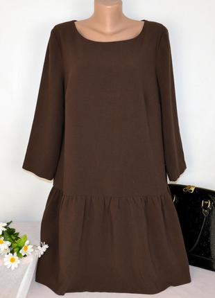 Брендовое коричневое вечернее миди платье на молнии reserved вискоза этикетка2 фото