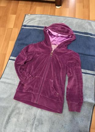 Кофта свитер ветровка куртка велюровая с капюшоном3 фото