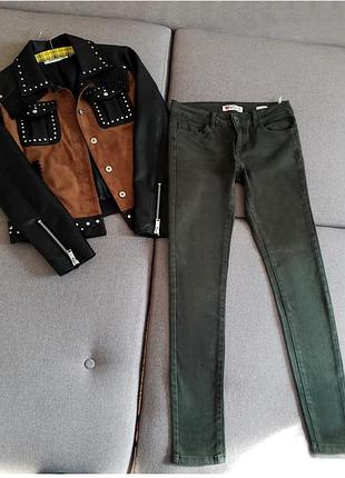 Xs джинсы хаки скинни узкие skinny