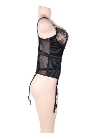 Эротический корсет с подтяжками черный. xs-6xl. сексуальное женское белье.6 фото