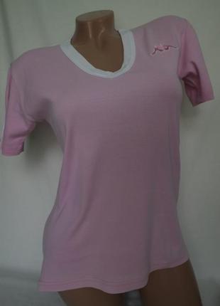 Рожева футболка, v-подібна горловина , 100% бавовна р. m, від kappa