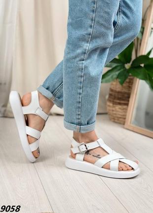 ❤️ стильные кожаные босоножки сандалии