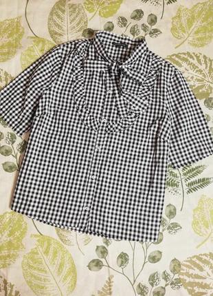 Фирменная шикарная рубашка блуза в клетку limited collection1 фото