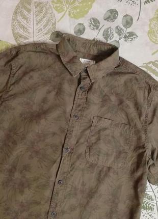 Распродажа!!! фирменная крутая рубашка хаки с тропическим принтом george2 фото