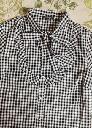 Фирменная шикарная рубашка блуза в клетку limited collection2 фото