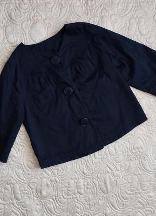 Черный хлопковый женский укороченный пиджак болеро накидка bonprix 34