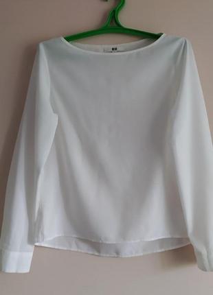 Uniqlo біла базова блуза сорочка