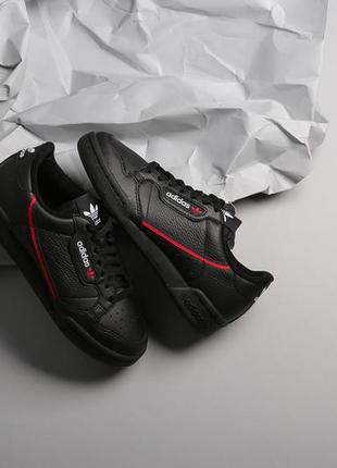 Эксклюзивные черные кожаные кроссовки adidas originals continental 80, кеды adidas унисекс